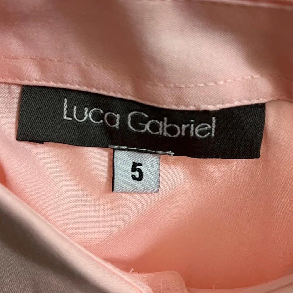 NWT Luca Gabriel Pink Button-Up Shirt with Striped Tie